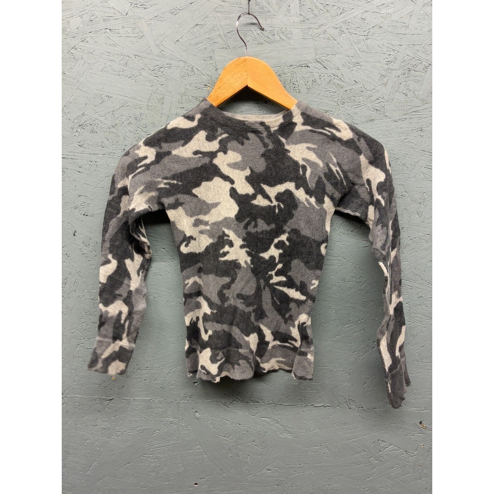Zadig &‎ Voltaire Womens Textured Long Sleeve Camo Sweater Gray Black Size L